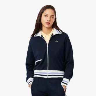 Dames-Sweatshirt met ritssluiting en streepaccent