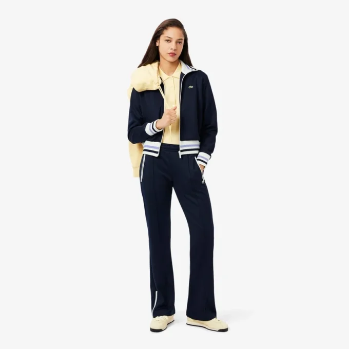 Dames-Sweatshirt met ritssluiting en streepaccent