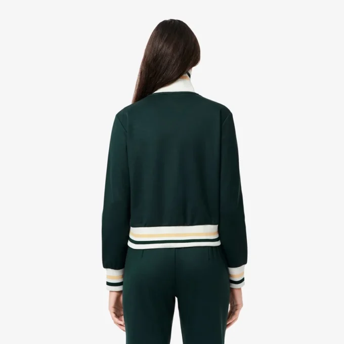 Dames-Sweatshirt met ritssluiting en streepaccent