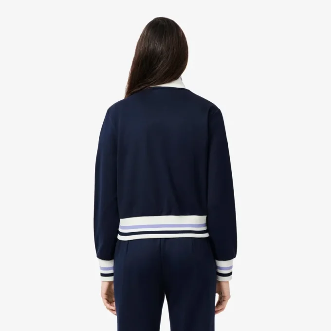 Dames-Sweatshirt met ritssluiting en streepaccent