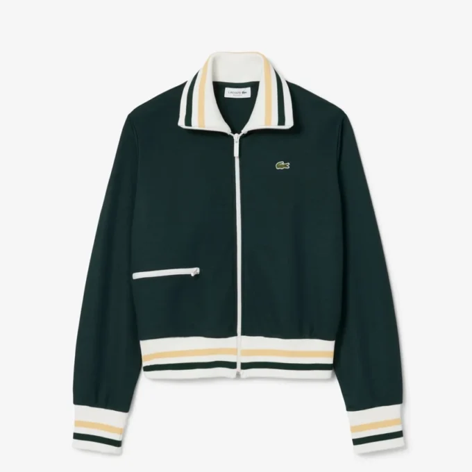 Dames-Sweatshirt met ritssluiting en streepaccent