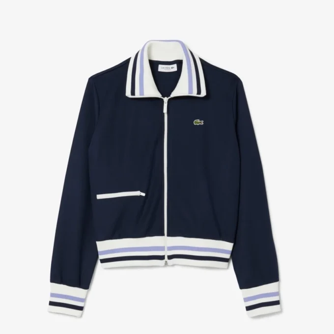 Dames-Sweatshirt met ritssluiting en streepaccent