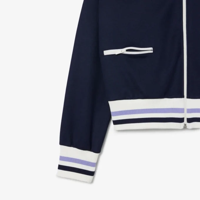 Dames-Sweatshirt met ritssluiting en streepaccent