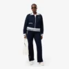 Dames-Sweatshirt met ritssluiting en streepaccent