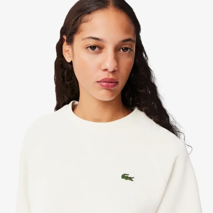 Dames-Sweatshirt met ronde hals en piqué-patroon