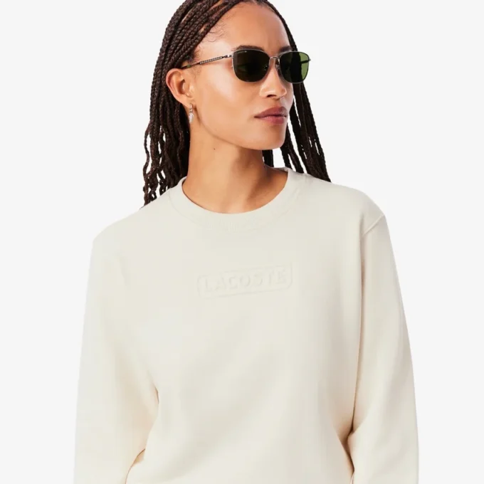 Dames-Sweatshirt van katoen met reliëflogo