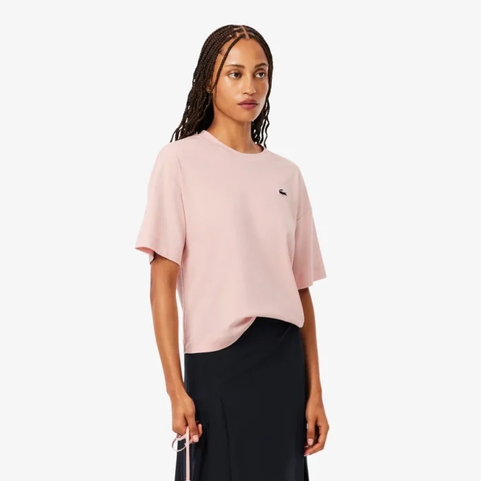 Dames T-shirt met relaxte pasvorm en krokodillenprint