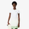 Dames T-shirt van jersey met contrasterende bies