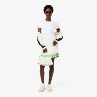 Dames T-shirt van jersey met contrasterende bies