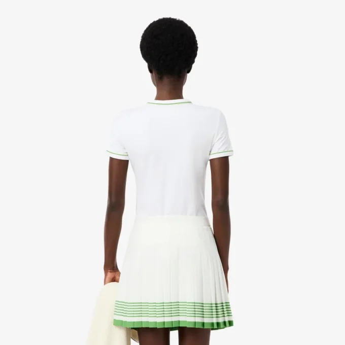 Dames T-shirt van jersey met contrasterende bies