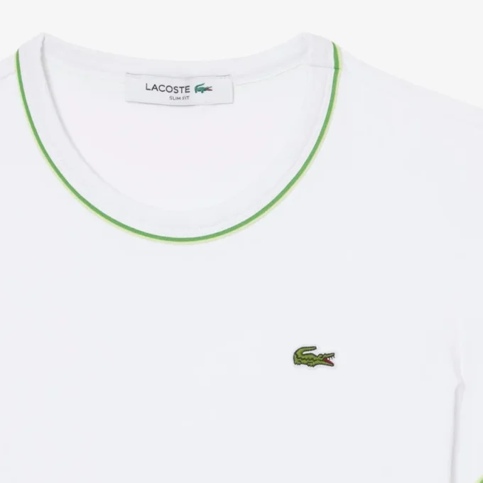 Dames T-shirt van jersey met contrasterende bies
