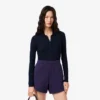 Dames trui van woljersey met polokraag