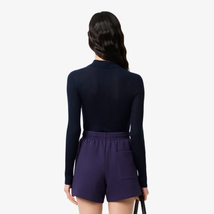 Dames trui van woljersey met polokraag