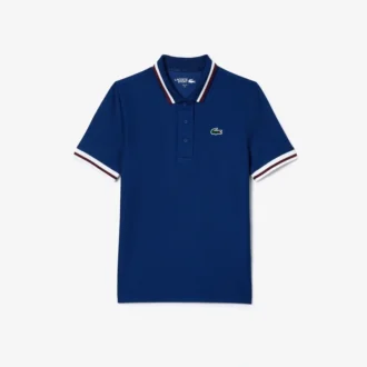 Dames Uv Protect Stripe Collar Tennis Polo