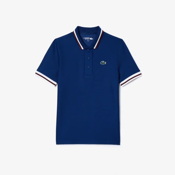 Dames Uv Protect Stripe Collar Tennis Polo