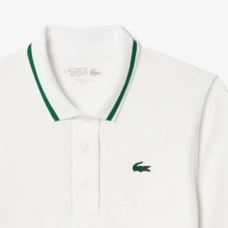 Dames Uv Protect Stripe Collar Tennis Polo
