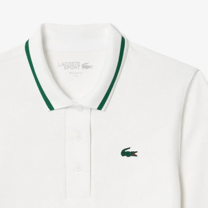 Dames Uv Protect Stripe Collar Tennis Polo