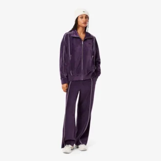 Dames velours joggingbroek met sierstukken