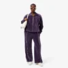 Dames velours joggingbroek met sierstukken