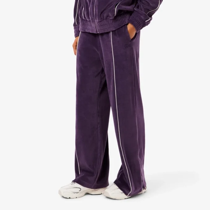 Dames velours joggingbroek met sierstukken