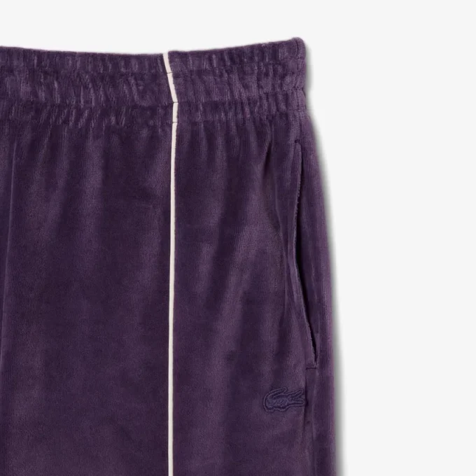 Dames velours joggingbroek met sierstukken