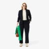 Damesblazer van wol met slim fit en geborduurd logo
