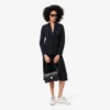 Damesblazer van wol met slim fit en geborduurd logo