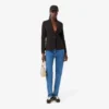 Damesblazer van wol met slim fit en geborduurd logo