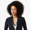 Damesblazer van wol met slim fit en geborduurd logo