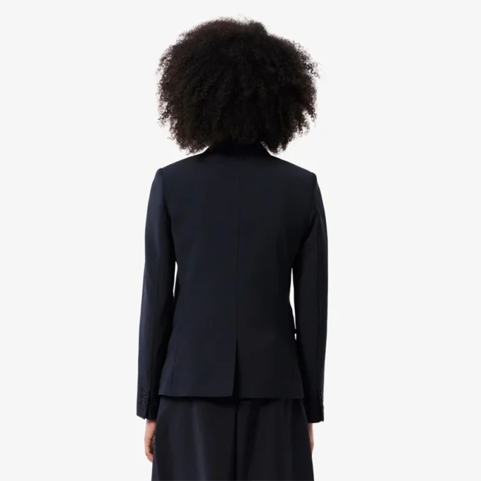 Damesblazer van wol met slim fit en geborduurd logo