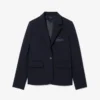 Damesblazer van wol met slim fit en geborduurd logo