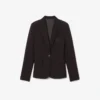 Damesblazer van wol met slim fit en geborduurd logo