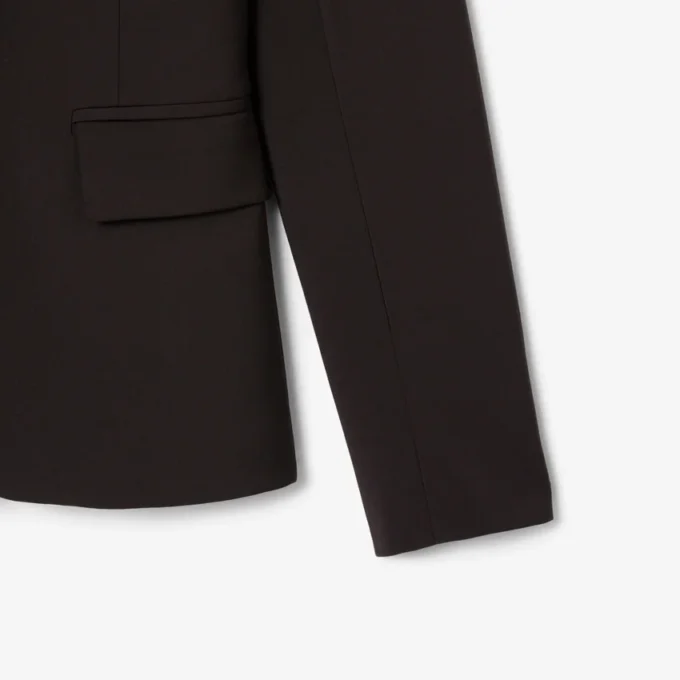 Damesblazer van wol met slim fit en geborduurd logo