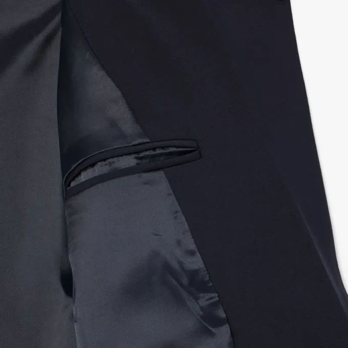 Damesblazer van wol met slim fit en geborduurd logo