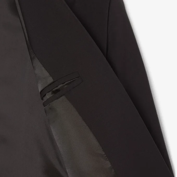Damesblazer van wol met slim fit en geborduurd logo