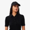 Damesjurk met polo-kraag van zachte geribde tricot