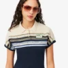 Damespolo met strepen, slim fit, gemaakt in Frankrijk