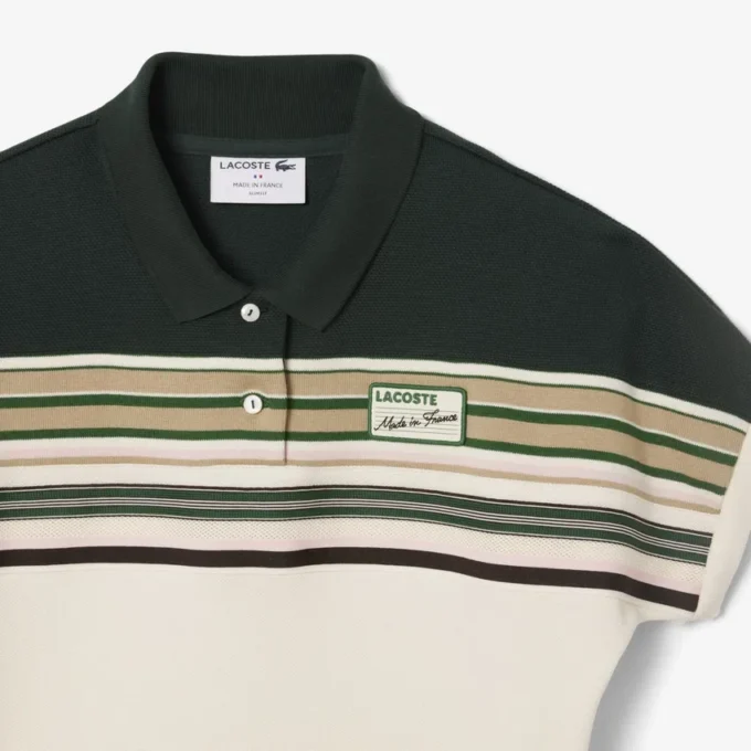 Damespolo met strepen, slim fit, gemaakt in Frankrijk