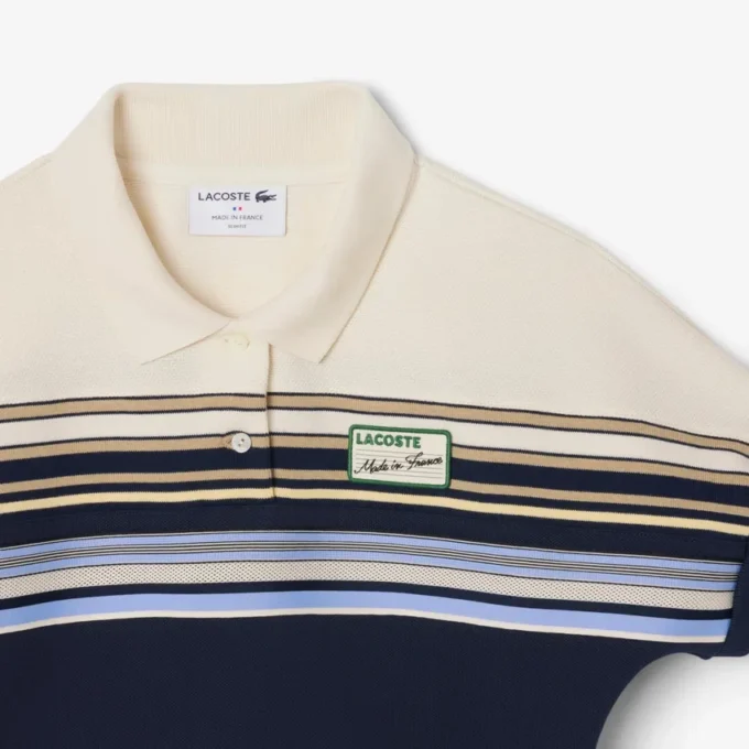 Damespolo met strepen, slim fit, gemaakt in Frankrijk