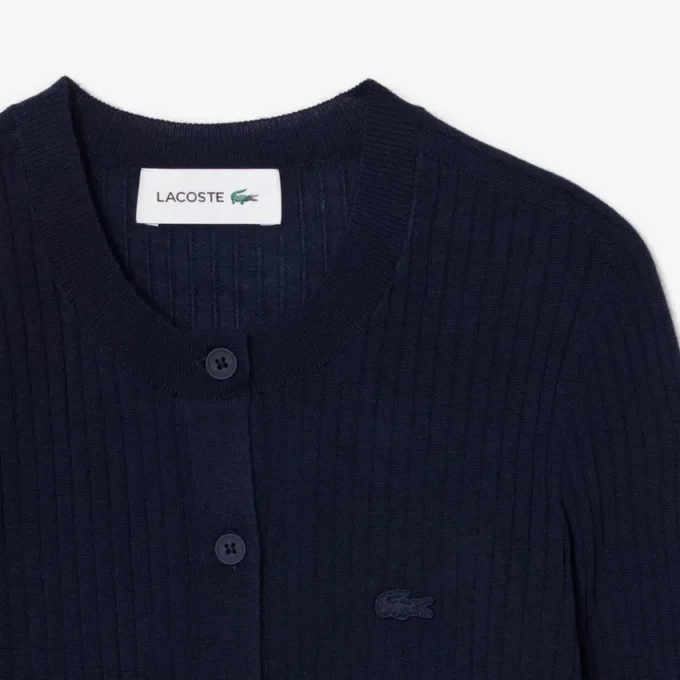 Damesvest van geribd merinowol