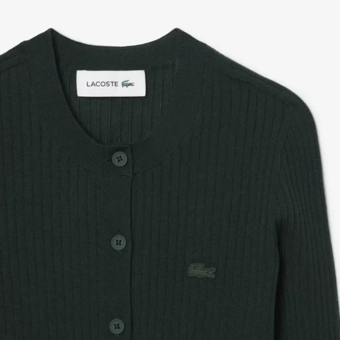 Damesvest van geribd merinowol