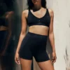 Fietsbroek met hoge taille van microvezel