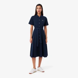 Flared Mini-Piqua polojurk voor dames
