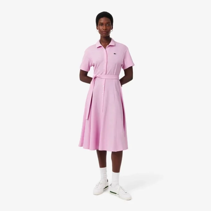 Flared Mini-Piqua polojurk voor dames