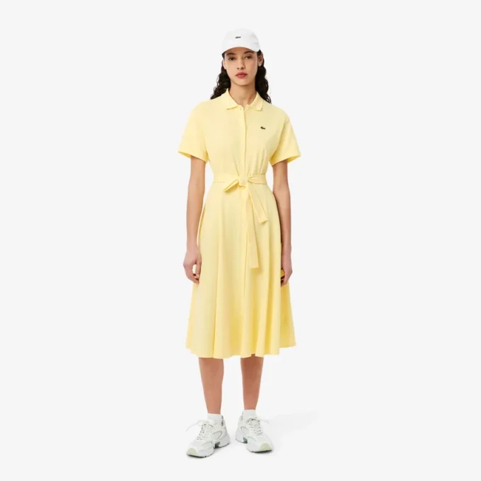 Flared Mini-Piqua polojurk voor dames