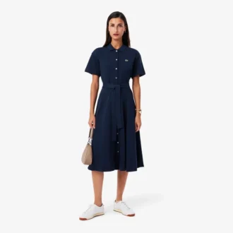 Flared Mini-Piqua polojurk voor dames