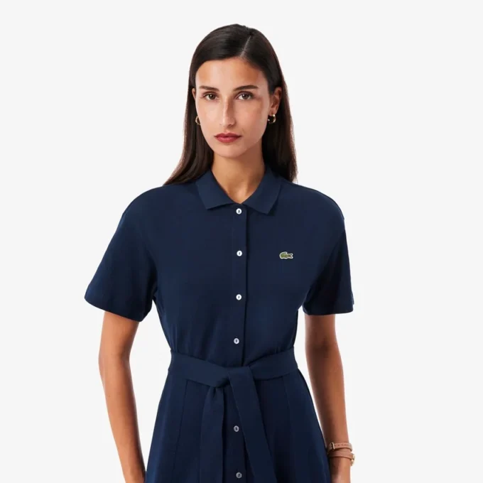 Flared Mini-Piqua polojurk voor dames