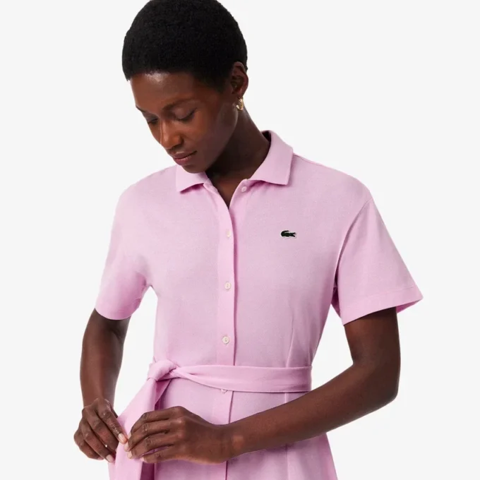 Flared Mini-Piqua polojurk voor dames