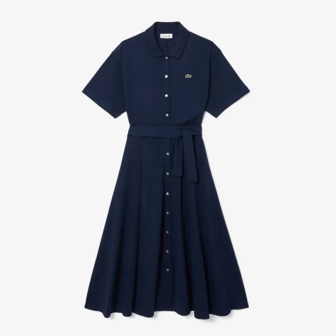 Flared Mini-Piqua polojurk voor dames