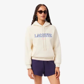 Fleece hoodie met logo voor dames